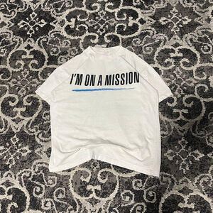 Men's Unbranded White Blue Graphic Short Sleeve Tee XL